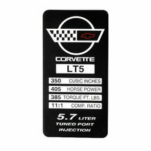 Load image into Gallery viewer, C4 Corvette Spec Data Plate Embossed in Scratch-Resistant Aluminum 84 thru 96
