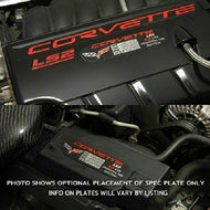 C5 C6 Corvette Spec Data Plate Embossed in Scratch-Resistant Aluminum 97 thru 13