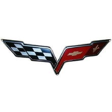 Load image into Gallery viewer, C6 Corvette Crossed flag Wall Emblem Large Metal Art 05-13 Full 32&quot; by 12&quot;
