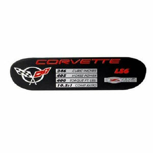 C5 C6 Corvette Spec Data Plate Embossed in Scratch-Resistant Aluminum 97 thru 13