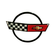 C4 Corvette Crossed Flag Metal Magnet Emblem Art Size: 5
