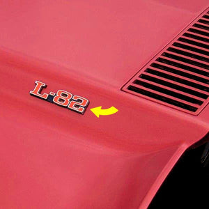 C3 Corvette 75-79 L-82 Hood Emblems Official GM Restoration Emblem Both Sides